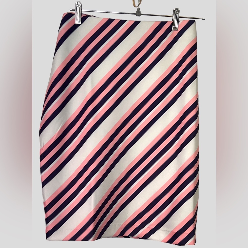 MAREE POUR TOI Diagonal Stripe Pink, Dark Purple & White Stripe Skirt 18